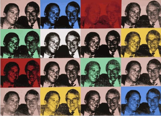 Deborah Kass, Jim and Joe, 1993. Silkscreen on canvas, 40 x 55 in. Cottrell-Lovett Collection. Promised gift, NYU Art Collection (courtesy of Grey Art Gallery, NYU)