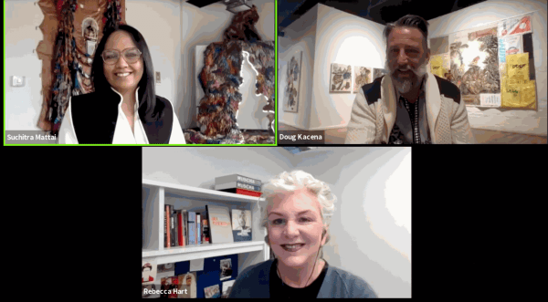 A Curatorial Conversation and Studio Visit with Artist Suchitra Mattai, curator Rebecca Hart, and gallerist Doug Kacena