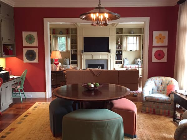 Artwork by Mary Judge, room design by Carol Flanagan Design