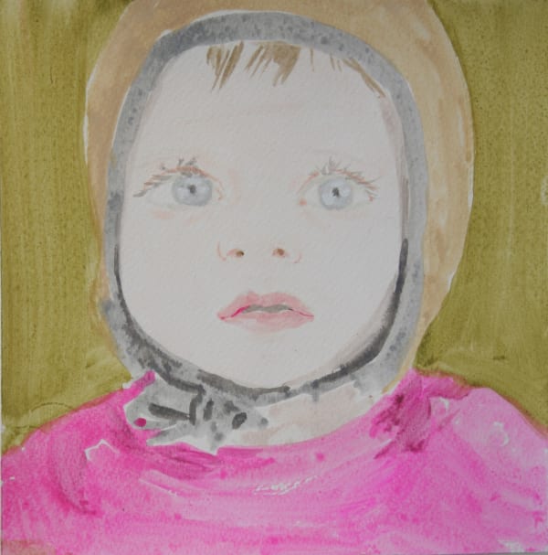 Babyface no.4 20x20cm, gouache, acrylic, markers on paper, 2007