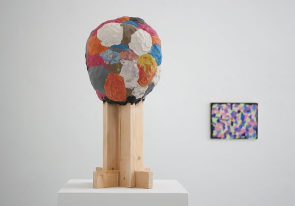 Mark Swords, Head, 2007 plasticine & wood, 48 x 20 x 20 cm