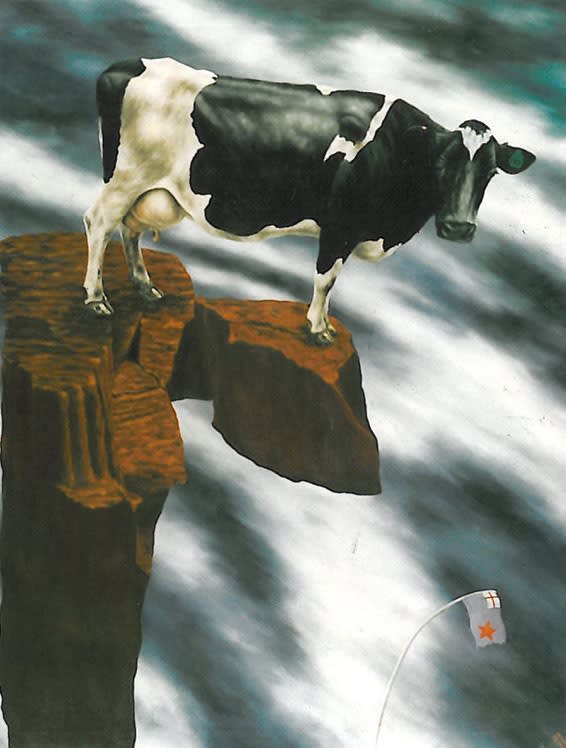 Dermot Seymour, On the Balcony of a Nation, Oil on canvas, 57cm x 121cm, 1989.