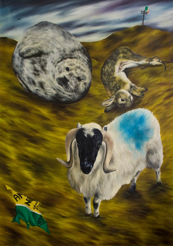 Dermot Seymour, The Sheep that are Dyed Blue Belong to Hammy Sloan, 1987