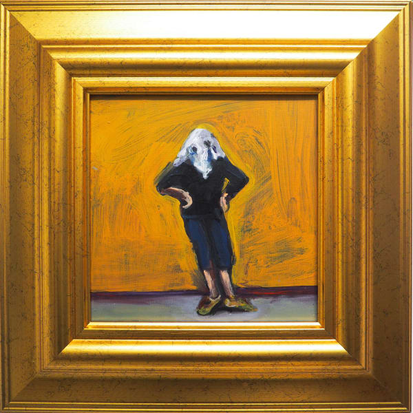 Yassine Balbzioui, waiting, 2018 Oil on canvas 35.2 x 35.2 cm (framed)