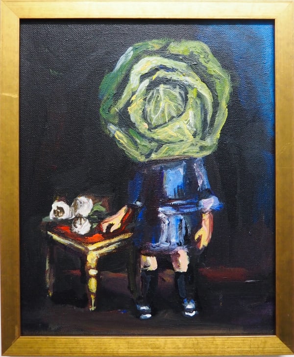 Yassine Balbzioui, chou girl, 2018 Oil on canvas 29.5 x 24.5 cm (framed)