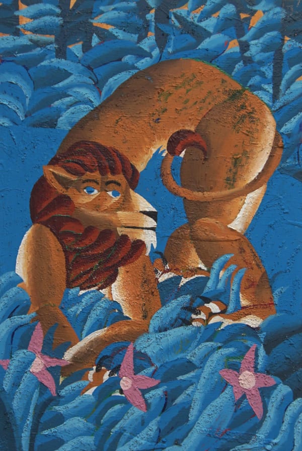 Ralf Kokke The Lion Sleeps Tonight 2023 Chalk Paint On Canvas 80 X 120 Cm 31 1 2 X 47 1 4 In Rko 0044