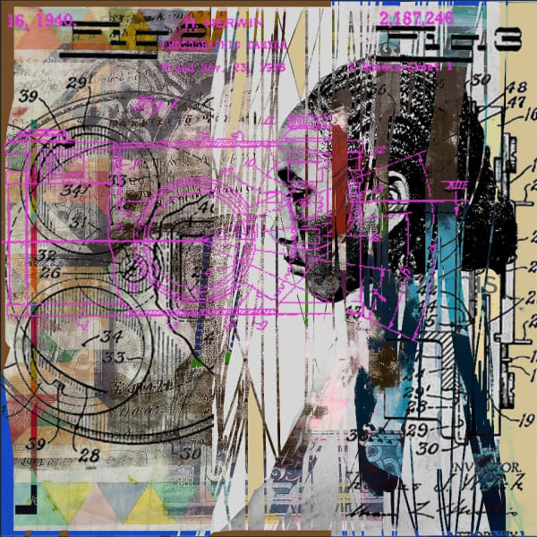 Wendimagegn Belete Between Matter And Memory 3 2023 Acrylic Pastel Oil Stick Silk Screen Print On Canvas 130 X 130 Cm 51 1 8 X 51 1 8 In Wbe 0104