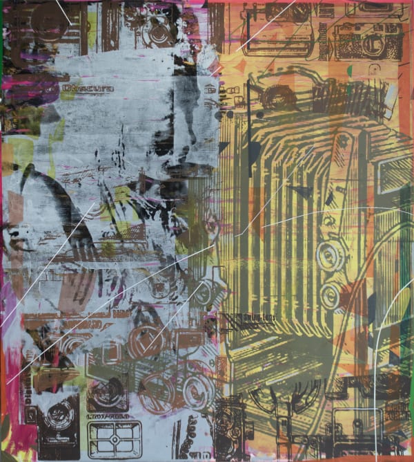 Wendimagegn Belete Between Matter And Memory 9 2023 Acrylic Pastel Spray Slick Screen Print Ethnographic Photo 180 X 160 Cm 70 7 8 X 63 In Wbe 0110