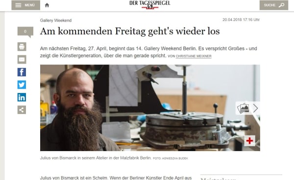 Gallery Weekend Am kommenden Freitag geht's wieder los