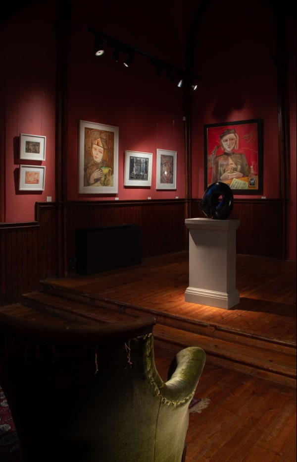 Joyce W Cairns work in Kilmorack Gallery. Looking South