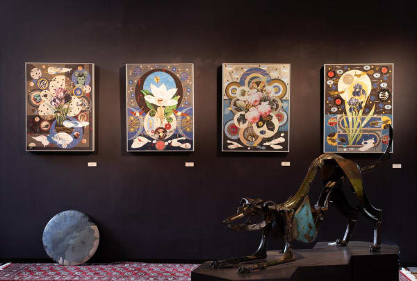 'In Bloom' and exhibition of new work by Colin Brown. Inspired by eighteenth-century botanical paintings.