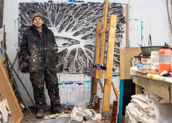 Paul Bloomer in his Bigton Studio