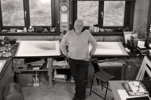 Peter Davis in his Silwick studio