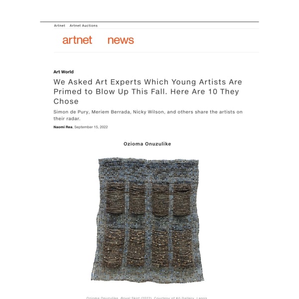 'We Asked Art Experts Which Young Artists Are Primed to Blow Up This Fall. Here Are 10 They Chose'