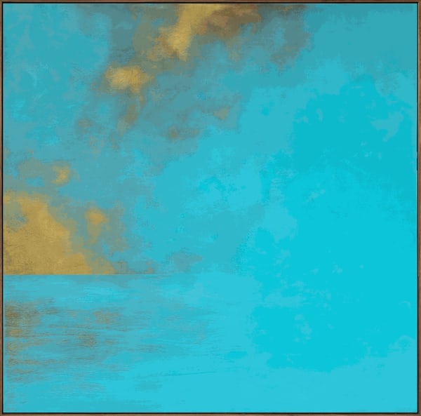Jaime Sicilia MAR TURQUESA 758, 2025 Acrylic sur bois, encadré en bois de noyer 120 X 120 cm (47 X 47 in)