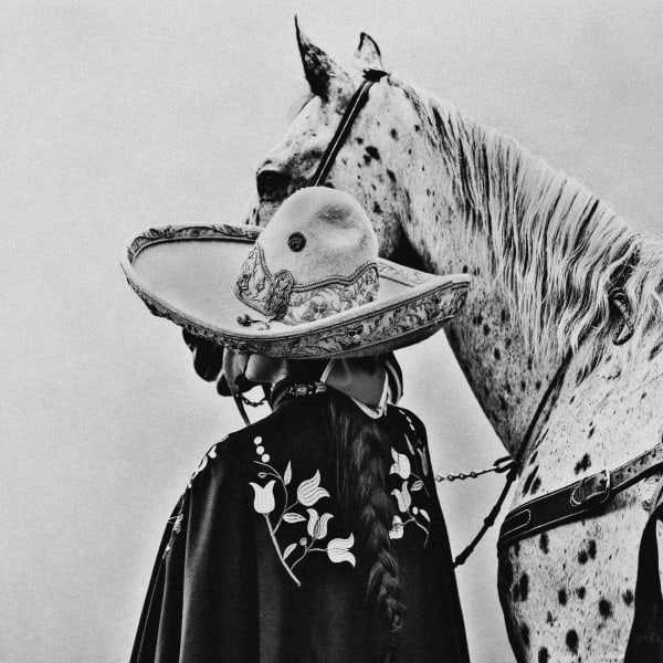 Cooper Seykens Girl with horse, 2026 Print on fine arts paper, black wooden frame, anti-reflective glass 80 x 80 cm (31 x 31 in) Framed: 84 x 84 cm Edition of 10