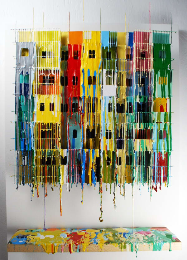 Russel West Neighbourhood XIII, 2019 Huile sur câble sur panneau 55 x 77 cm (26 x 30 in)