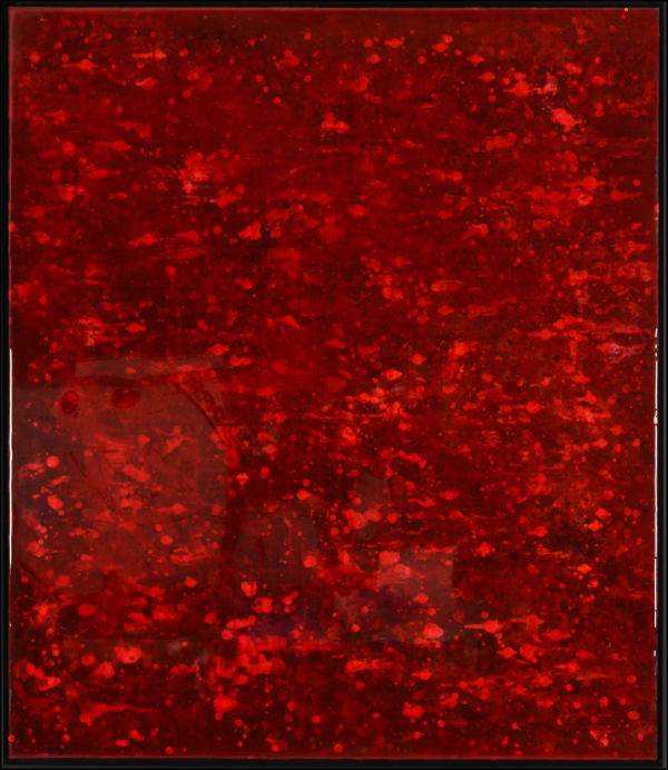 Edouard Buzon Abstrait rouge, 2021 Vernis et pigments, encadré 85 x 98 cm
