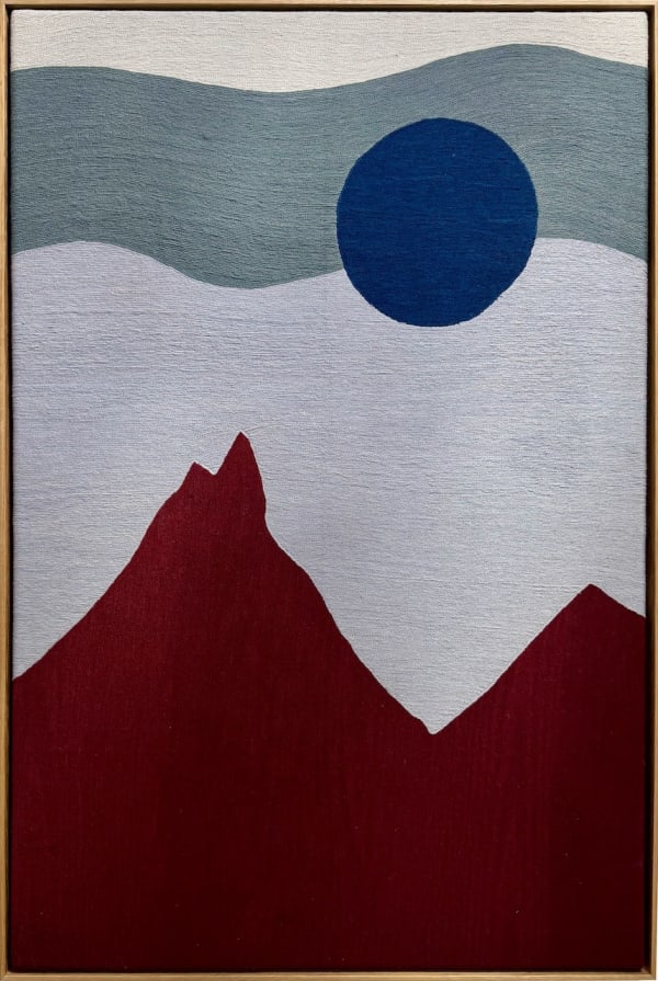 Parvaze Nun Kun Vert, 2024 Handstitched Wool 38 x 55 in (95 x 141 cm) Frame : 39 x 56 in