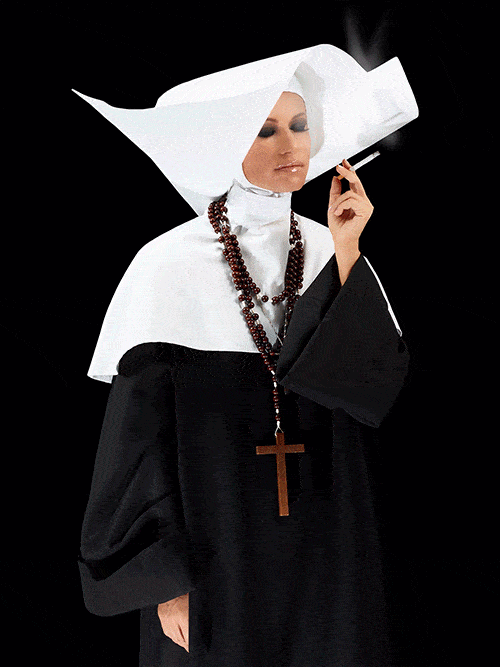Cécile Plaisance Smoking Nun, 2019 Lenticular print, framed 57 x 70 cm (22 x 27 in) Edition of 8 + 2 AP