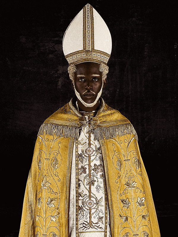 Cécile Plaisance Gold Pope, 2018 Lenticular print, framed 70 x 57 cm (28 x 22 in) Edition of 8 + 2 AP