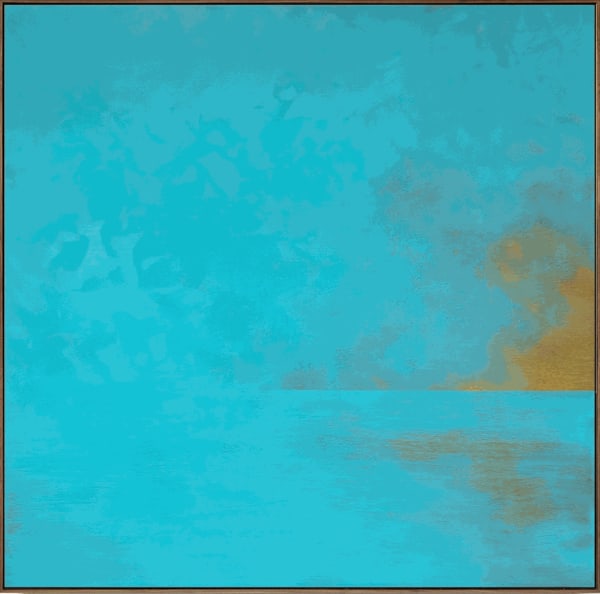 Jaime Sicilia MAR TURQUESA 757, 2025 Acrylic sur bois, encadré en bois de noyer 120 X 120 cm (47 X 47 in)
