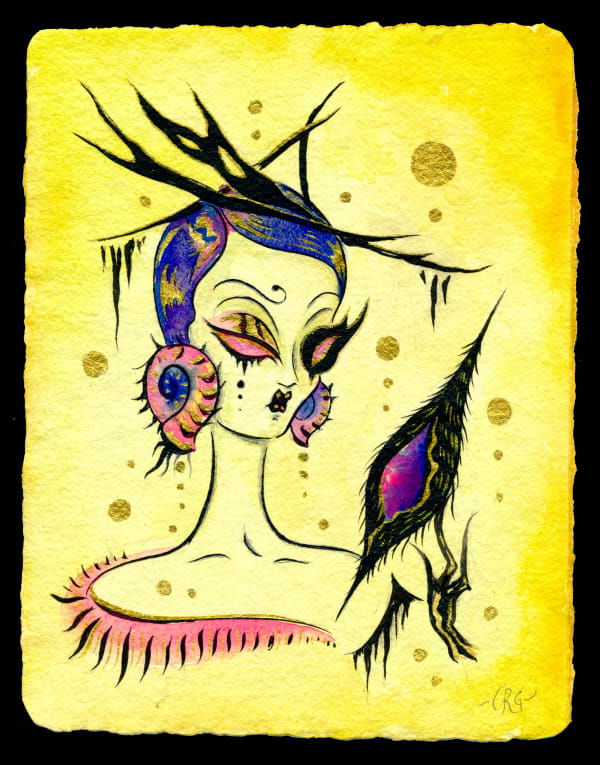 Camille Rose Garcia, Dream Drifter with Shell (SOLD), 2024