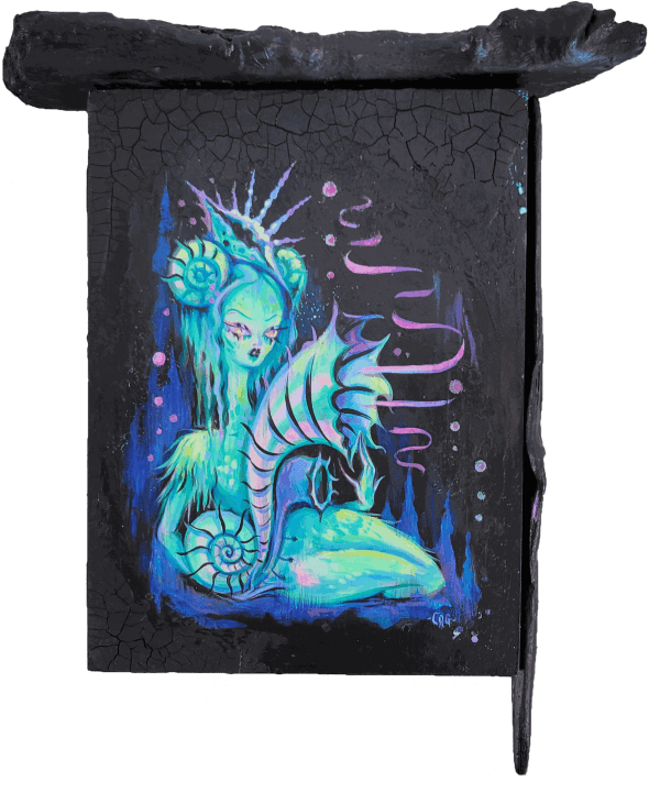Camille Rose Garcia, Vulcana Raga / SOLD / 13 x 9", 2021 (click to enlarge)