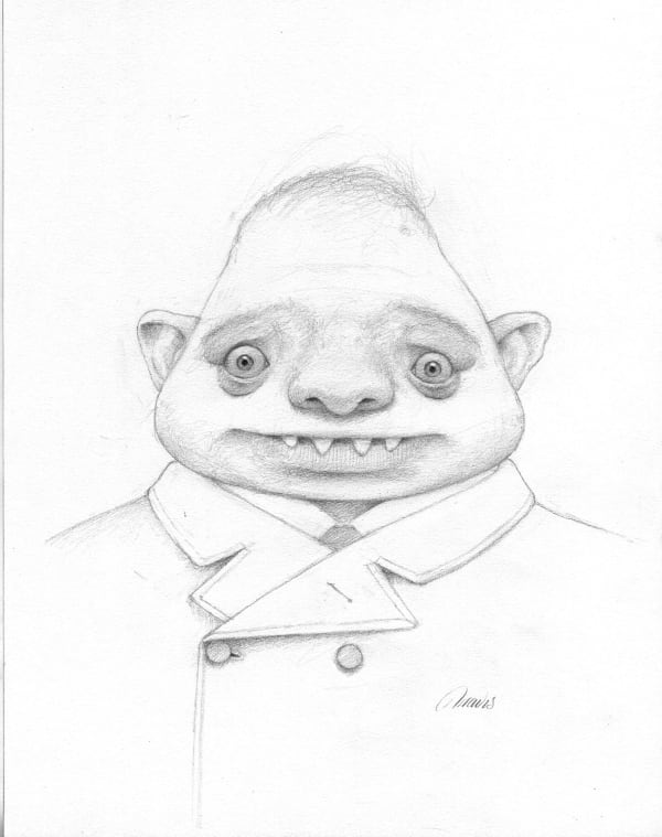 Travis Louie, Troll drawing, 2022