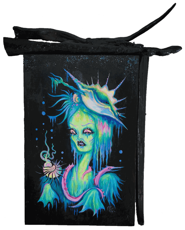 Camille Rose Garcia, Grotto of the Hag / SOLD / 20 x 11.75", 2021 (click to enlarge)