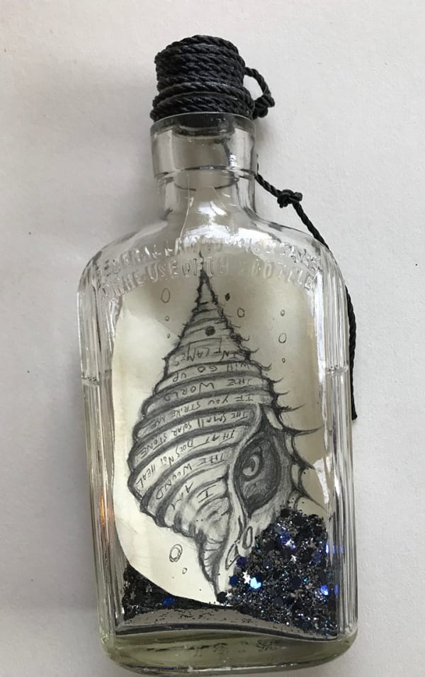 Camille Rose Garcia, Shell for Itzpapalotl / SOLD / 7 x 3.25 x 1.5", 2021 (click to enlarge)