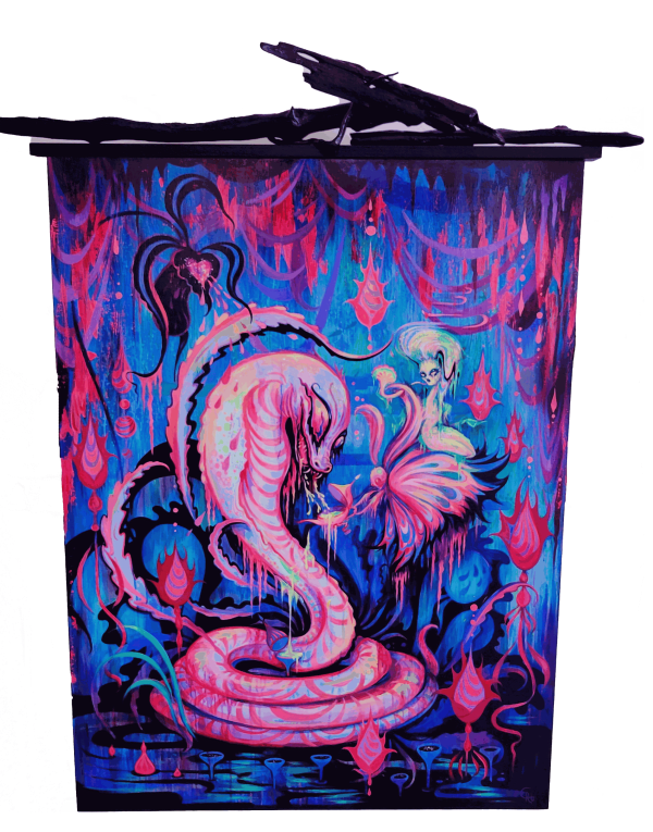 Camille Rose Garcia, Venom Collector / SOLD / 48 x 36", 2021 (click to enlarge)