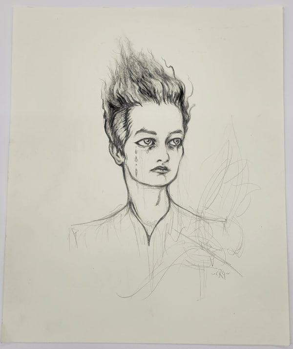 Camille Rose Garcia, Portrait of Octavio Paz / SOLD / 17x 14", 2021 (click to enlarge)