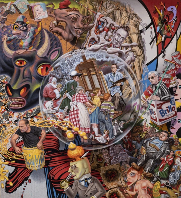 Todd Schorr, Artist in a Bubble -NFS- (Color Study), 2017