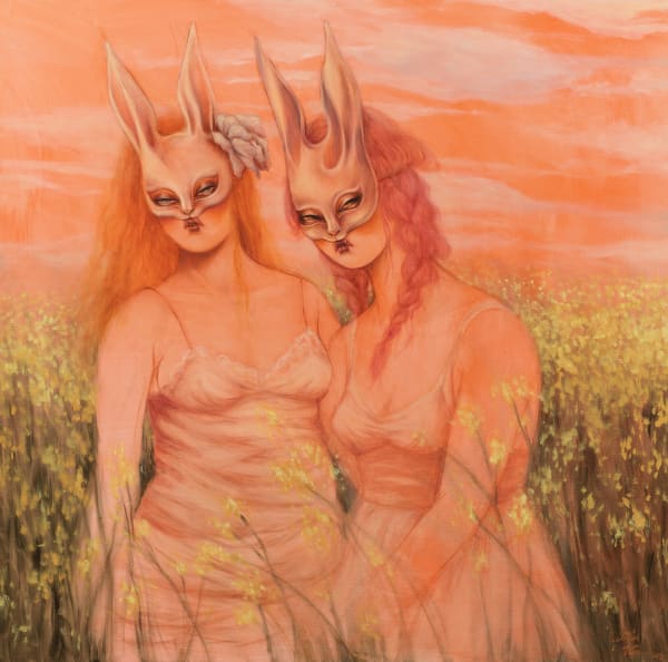 Miss Van, Bunny Muses in Yellow Field (click for details), 2023