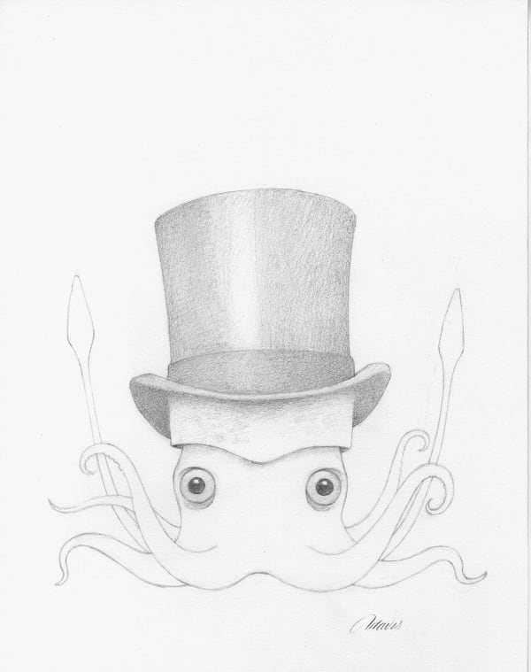 Travis Louie, The Squid drawing, 2022