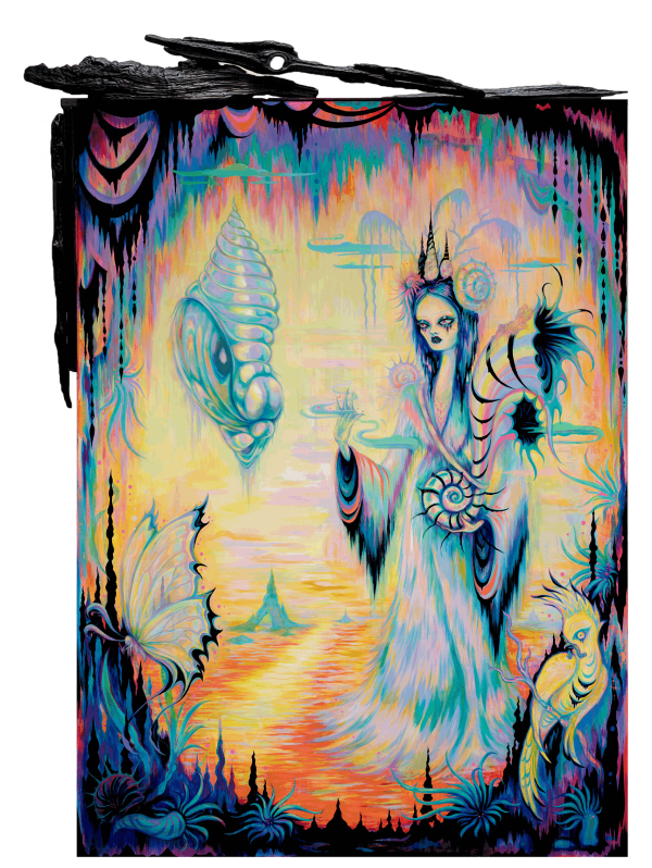 Camille Rose Garcia, Obsidian Butterfly / 66 x 48", 2021 (click to enlarge)