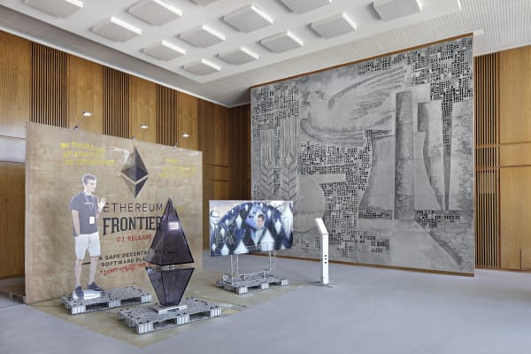 SIMON DENNY exhibition view, Blockchain Future States, Berlin Biennale, 2016