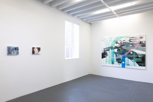 ALEX CARVER, AVERY SINGER exhibition view, Bubble Revision, Miguel Abreu Gallery, New York, 2018