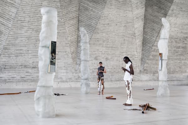 KLÁRA HOSNEDLOVÁ installation and performance view, Sakura Silk Moth, Art Basel Parcours, Basel, 2021