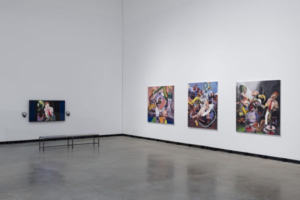 PIETER SCHOOLWERTH exhibition view, Between Pixel And Pigment: Hybrid Painting In Post-Digital Times, Marta Herford Museum, 2024