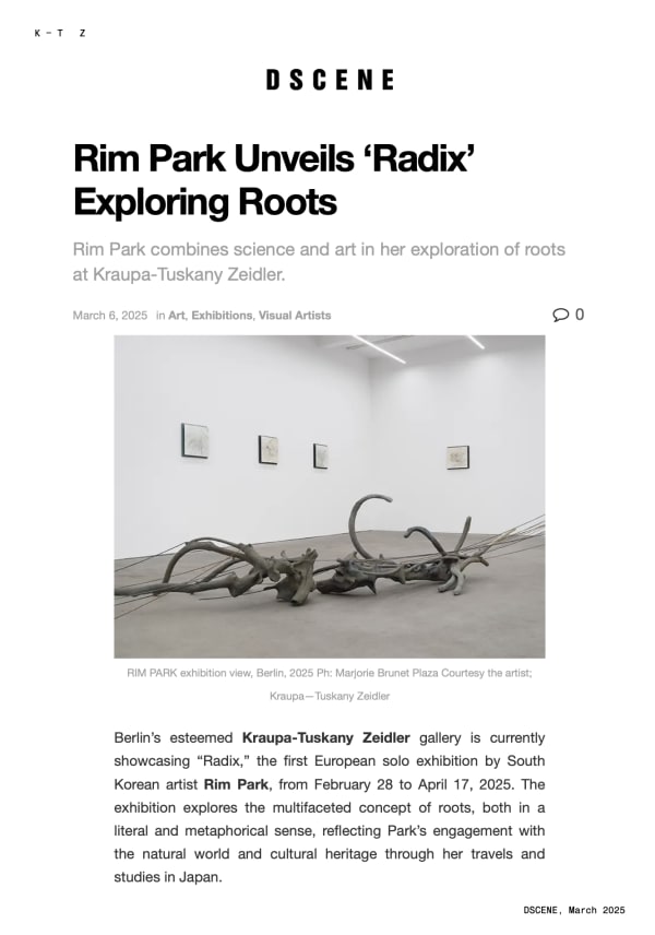 Rim Park Unveils ‘Radix’ Exploring Roots