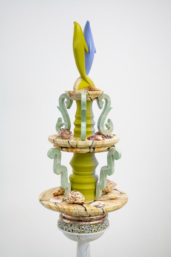 Ana Kazaroff Anna C, 2021 Oil paint, silver leaf and wood 30 x 30 x 63 cm 157 x 28 x 28 cm (with a stand)