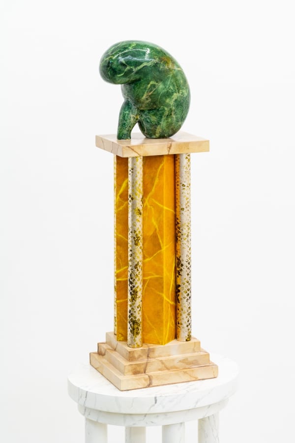 Ana Kazaroff La Nueva Covadonga, 2021 Oil paint, silver leaf, wood and plaster 50.5 x 16 x 14 cm 120 x 43 x 38 cm (with a stand)