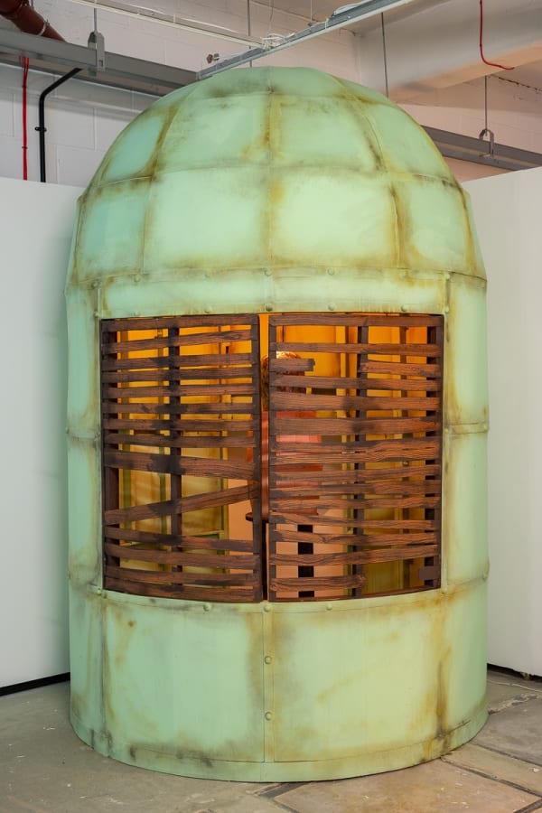 Patrick Cole Kiosk Wood, card, house paint 180 x 265 cm