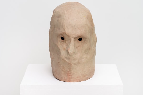 Patrick Cole Lock down Mask (Brown) Papier-mache, house paint 16 x 23 x 27cm