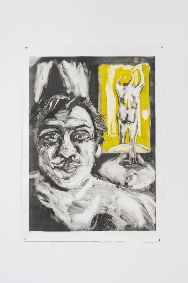 Azeri Aghayeva Man in the Mirror II, 2021 Monotype Print on Fabriano Rosaspina Paper 70.5 x 50cm