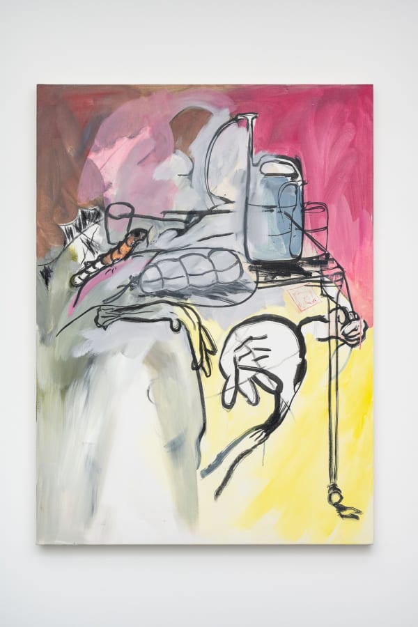 Dominic Myatt Omentum or fat netting, 2022 Acrylic and charcoal on canvas 130 x 95cm