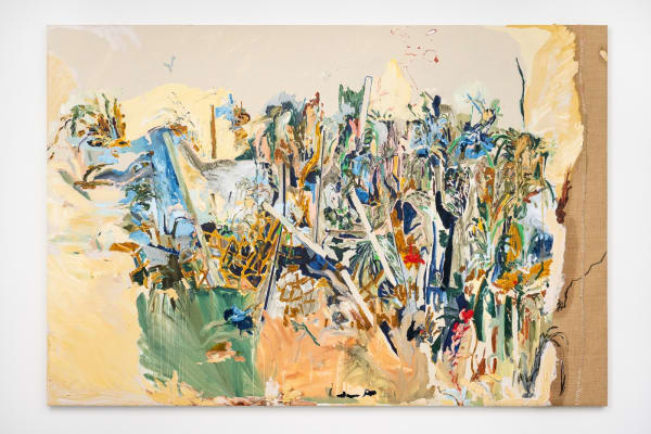 Mirela Cabral The Fall (a queda), 2022 Oil and embroidery on linen 170 x 250 cm