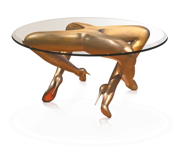 DAINTY LEGS - TABLE BRONZE SCULPTURE - TABLE 24 x 21 x 28 INCHES